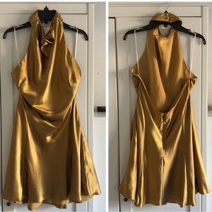 Reformation Roy Silk Mini Dress in Ginger Size 6